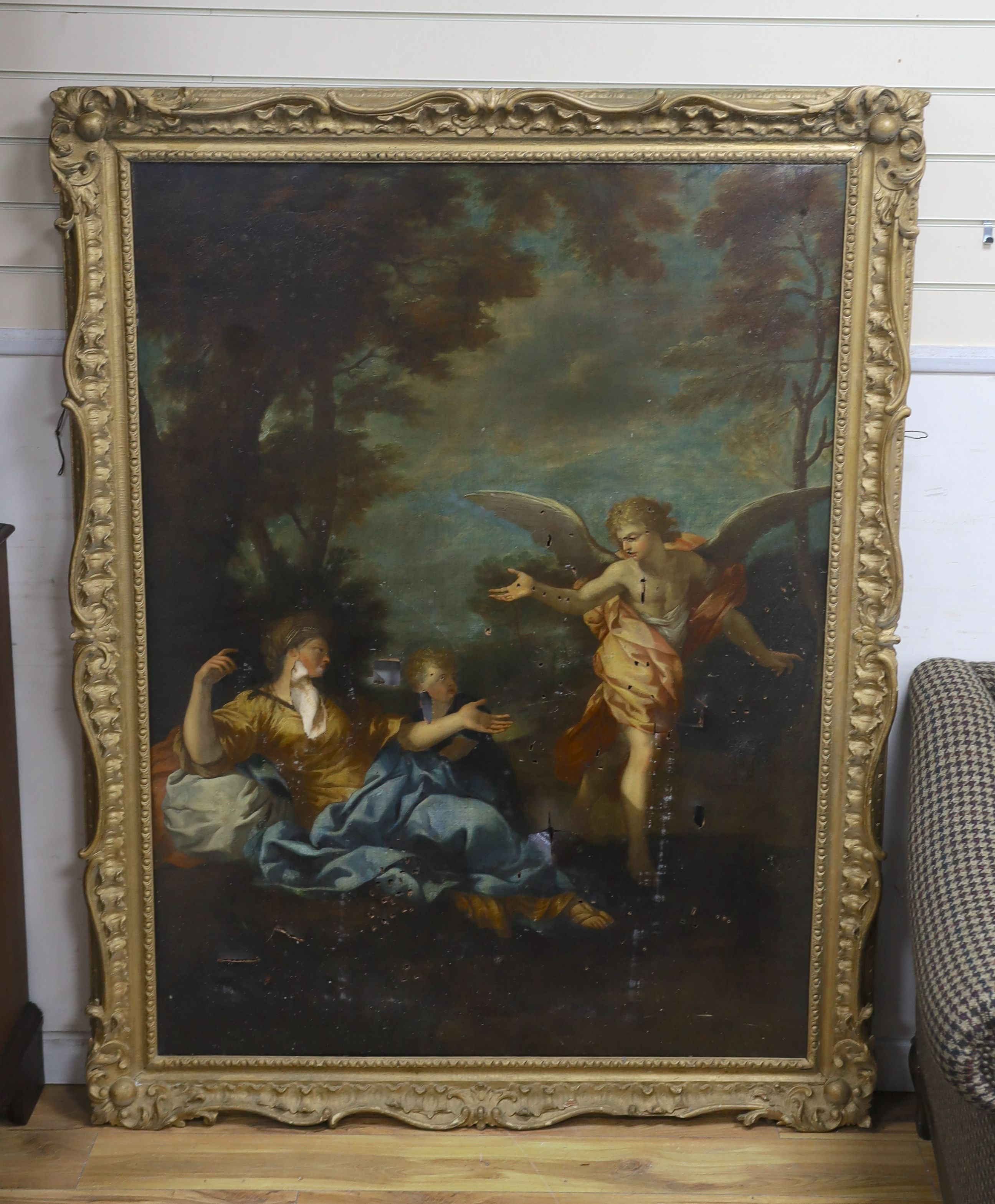 Early 19th century English School, oil on canvas, The Annunciation, 150 x 110cm (a.f.)